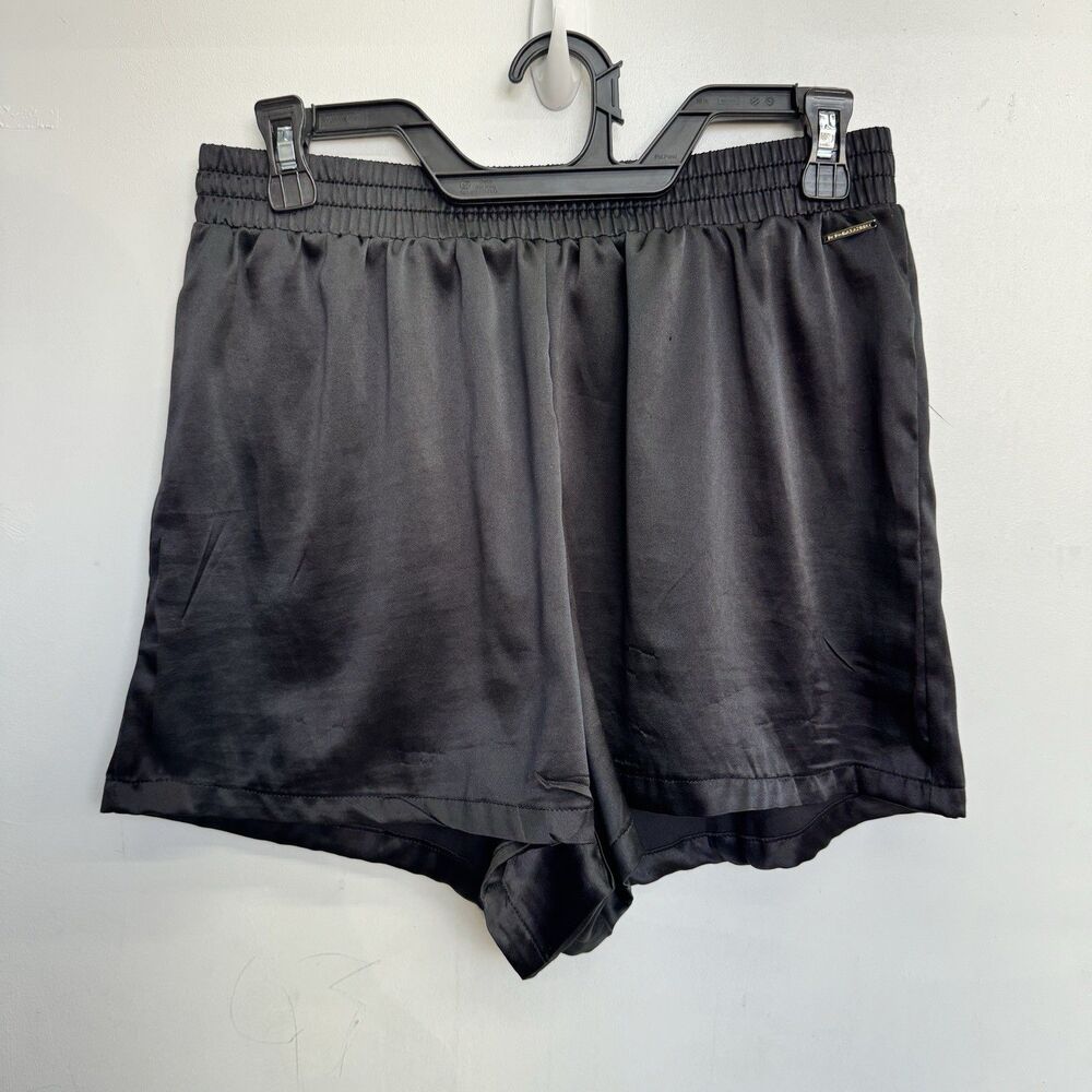 NWOT BCBG MAXAZRIA Black Silky Sexy Satin Feel Pull On Shorts Woman M